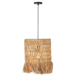 Lampe suspendue ronde en rotin PADOUE - Bohème Chic