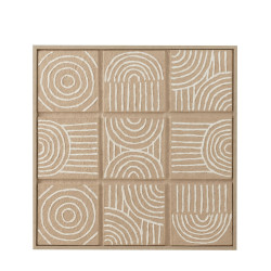 Tableau moderne forme grille en papier beige BRAGA - Déco Murale