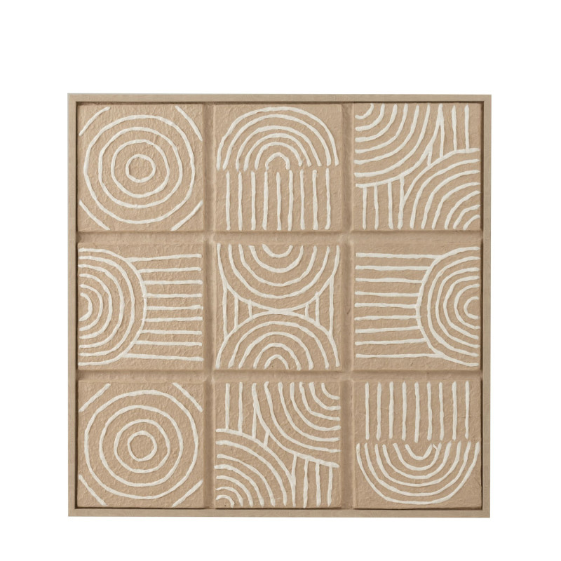 Tableau moderne forme grille en papier beige BRAGA - Déco Murale