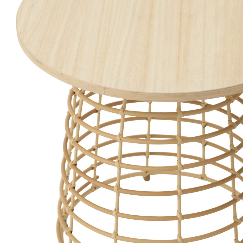 Set de 2 tables d'appoints en bois beige BILLA - Bohème Chic