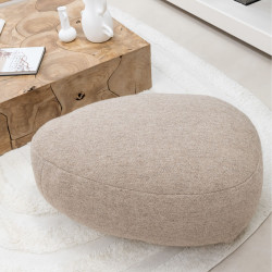 Pouf en laine beige design BEGY - Confort Minimaliste