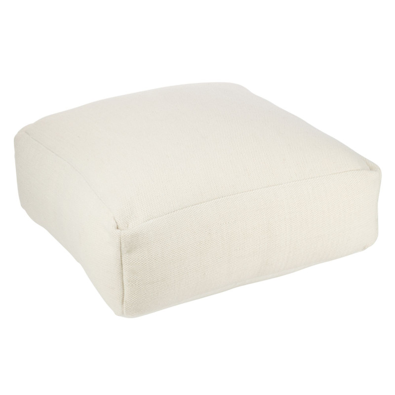 Pouf carré en tissu crème FYMOU - Confort et Élégance