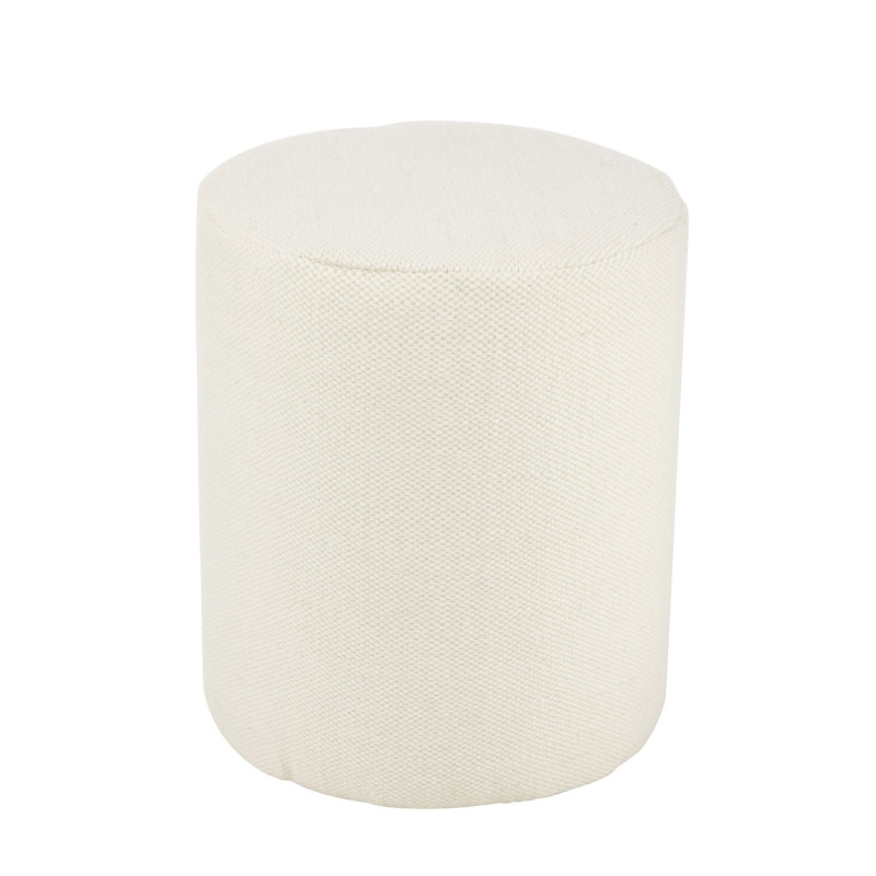 Pouf en tissu crème FYMOU - Confort et Élégance