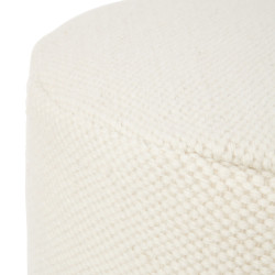 Pouf en tissu crème FYMOU - Confort et Élégance