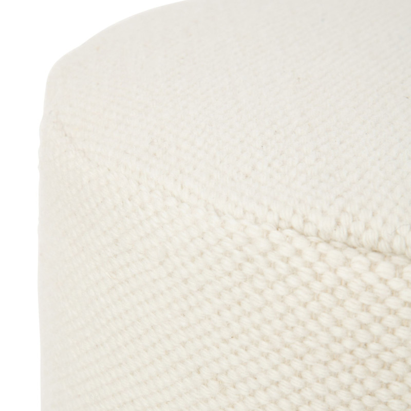 Pouf en tissu crème FYMOU - Confort et Élégance