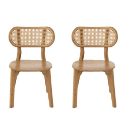 Lot de 2 chaises en bois design MIXIMA - Élégance Contemporaine