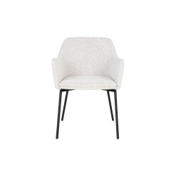 Lot de 2 chaises moderne en tissu bouclé blanche MELYA