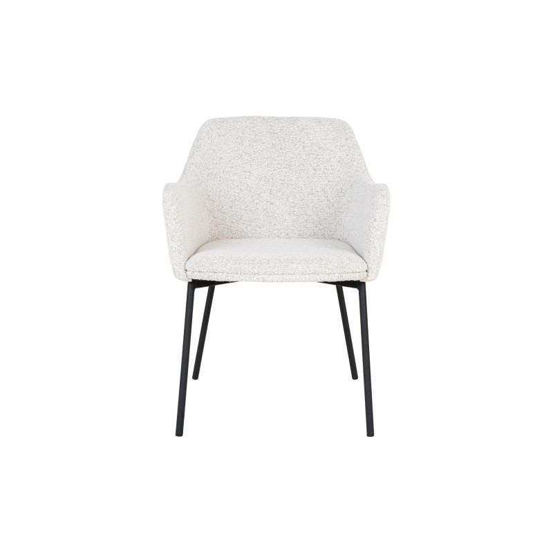 Lot de 2 chaises moderne en tissu bouclé blanche MELYA