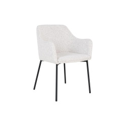 Lot de 2 chaises moderne en tissu bouclé blanche MELYA