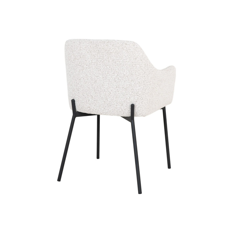 Lot de 2 chaises moderne en tissu bouclé blanche MELYA