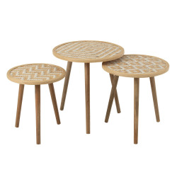 Set de 3 tables d'appoints en bois CLYP - Bohème Chic