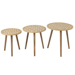 Set de 3 tables d'appoints en bois CLYP - Bohème Chic