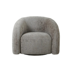 Fauteuil design en tissu bouclé taupe VANYA