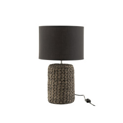 Lampe en ciment blanc et tissu gris PISE