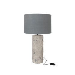 Lampe en poterie et tissu gris BARRI