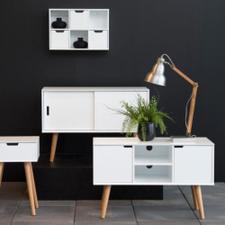 Buffet blanc en bois MARIA - Moderne et Fonctionnel