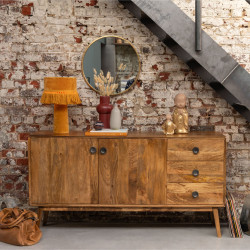 Buffet bas en bois marron BUDYA - Design et Fonctionnel