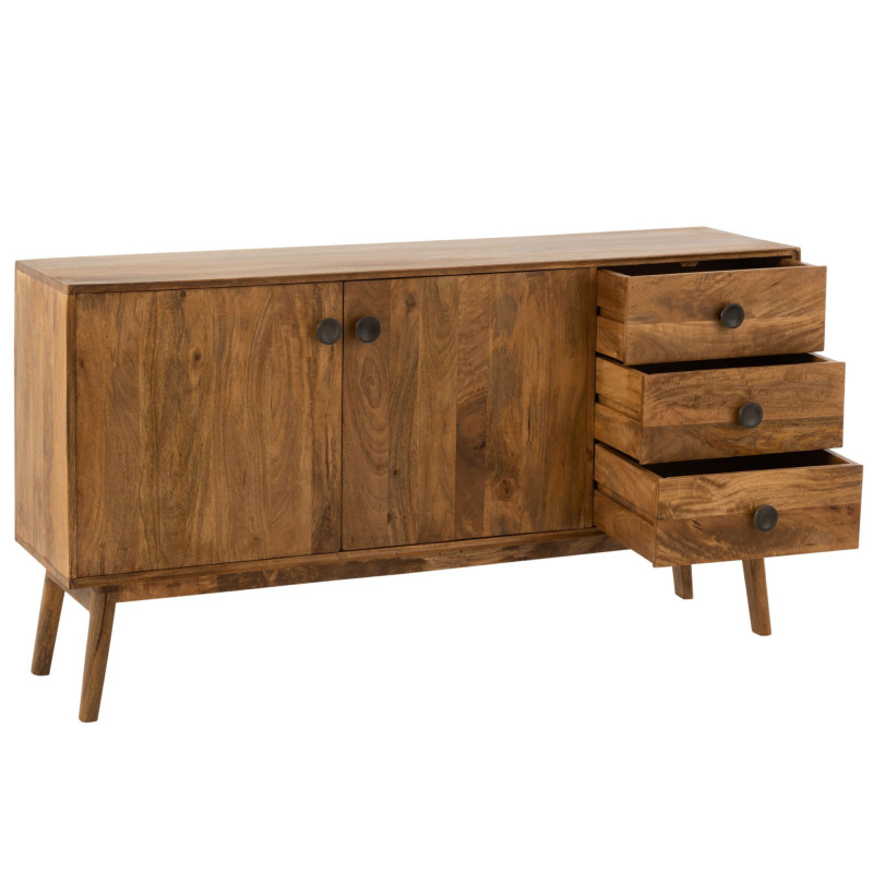 Buffet bas en bois marron BUDYA - Design et Fonctionnel