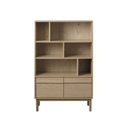 Bibliothèque en bois 140cm CASSIE - Design Scandinave