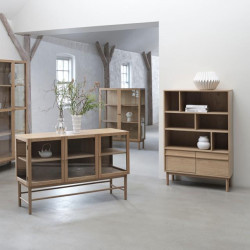 Bibliothèque en bois 140cm CASSIE - Design Scandinave