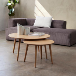 Set de 2 tables gigognes rondes en bois ANJA