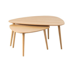 Set de 2 tables gigognes triangulaires en bois ANJA