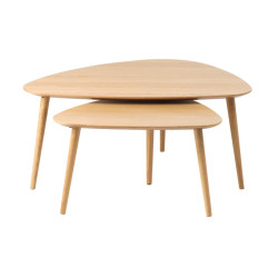 Set de 2 tables gigognes triangulaires en bois ANJA