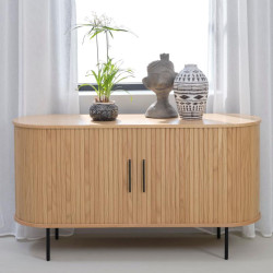 Buffet bas en bois et métal 140cm SONYA - Design et Fonctionnel