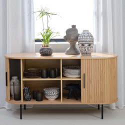 Buffet bas en bois et métal 140cm SONYA - Design et Fonctionnel