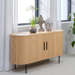 Buffet bas en bois et métal 140cm SONYA - Design et Fonctionnel