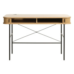 Bureau en chêne et métal noir 60x120cm SONYA - Design Fonctionnel