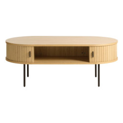 Table basse en chêne et métal noir 60x120cm SONYA - Design