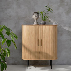 Armoire en chêne et métal 118cm SONYA - Design et Fonctionnelle