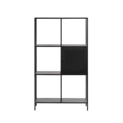 Bibliothèque 1 porte en métal noir 135cm SOLTO - Design Industriel