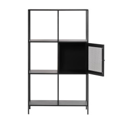 Bibliothèque 1 porte en métal noir 135cm SOLTO - Design Industriel