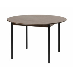 Table à manger ronde en chêne et métal noir MESA - Moderne et Design