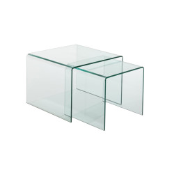 Set de 2 tables d'appoints transparentes GRIM - Élégance et Modernité