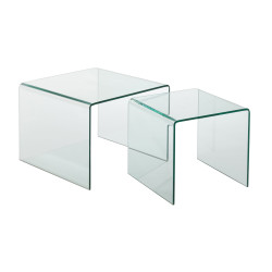 Set de 2 tables d'appoints transparentes GRIM - Élégance et Modernité