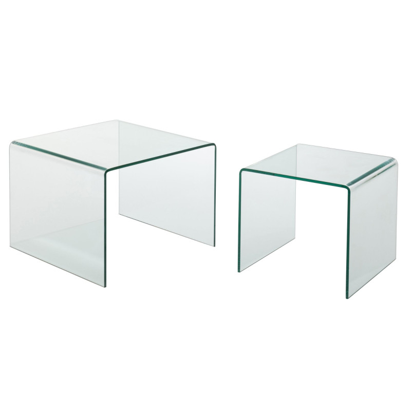 Set de 2 tables d'appoints transparentes GRIM - Élégance et Modernité