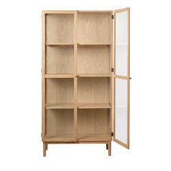 Armoire en chêne et verre trempé 190cm ELYS - Fonctionnel et Design