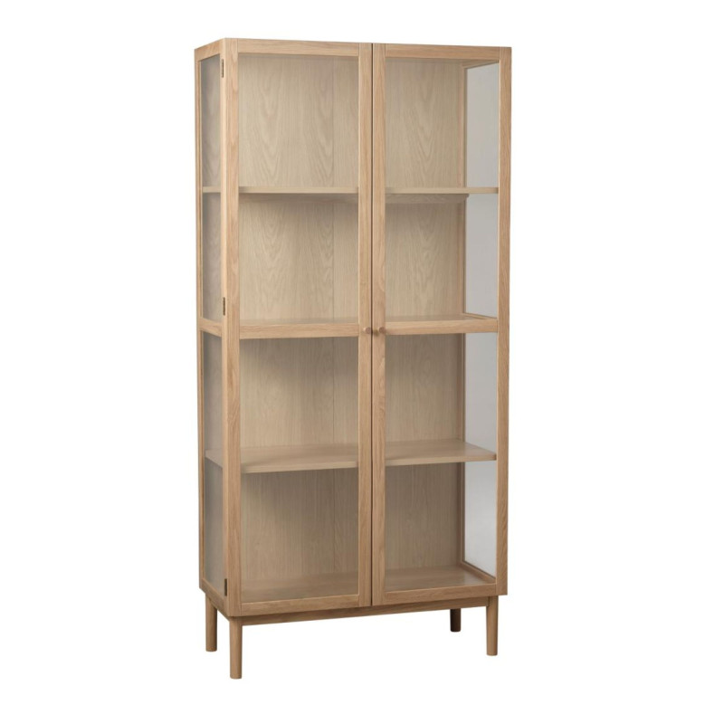 Armoire en chêne et verre trempé 190cm ELYS - Fonctionnel et Design