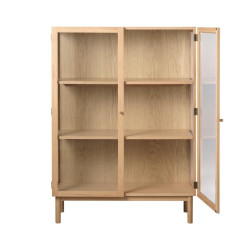 Armoire en chêne et verre trempé 140cm ELYS - Design Chic