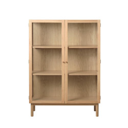 Armoire en chêne et verre trempé 140cm ELYS - Design Chic