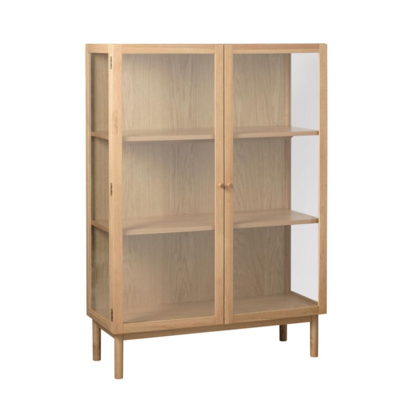 Armoire en chêne et verre trempé 140cm ELYS - Design Chic