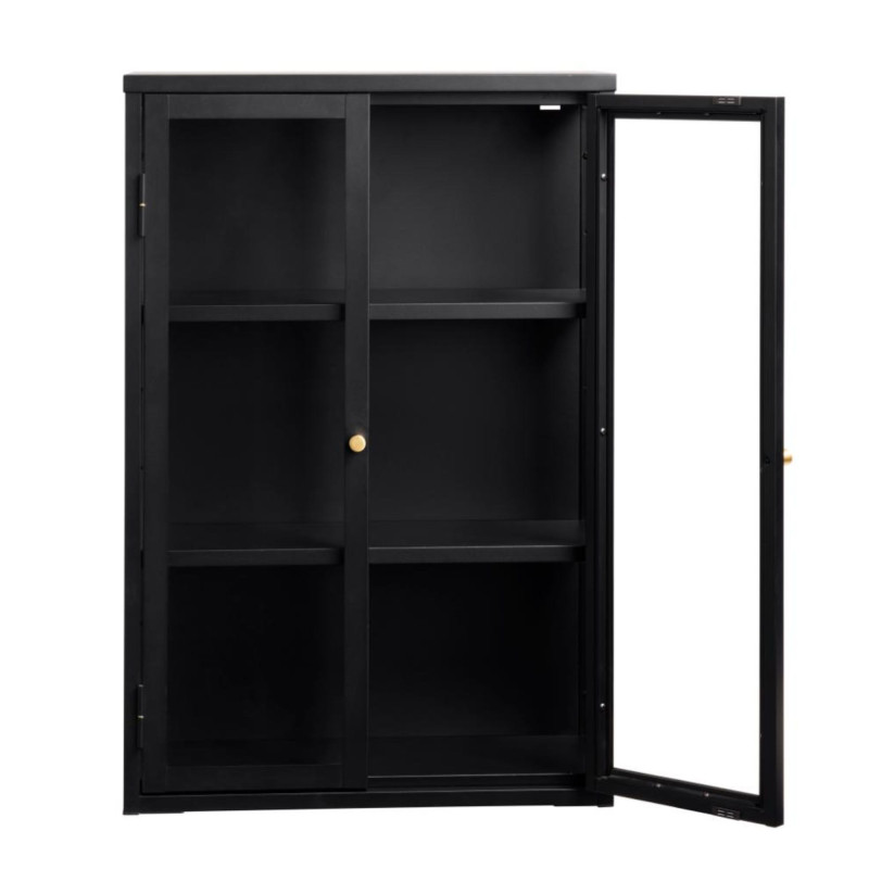 Armoire murale en métal noir 90x60cm TALMA - Industriel Chic