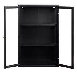 Armoire murale en métal noir 90x60cm TALMA - Industriel Chic