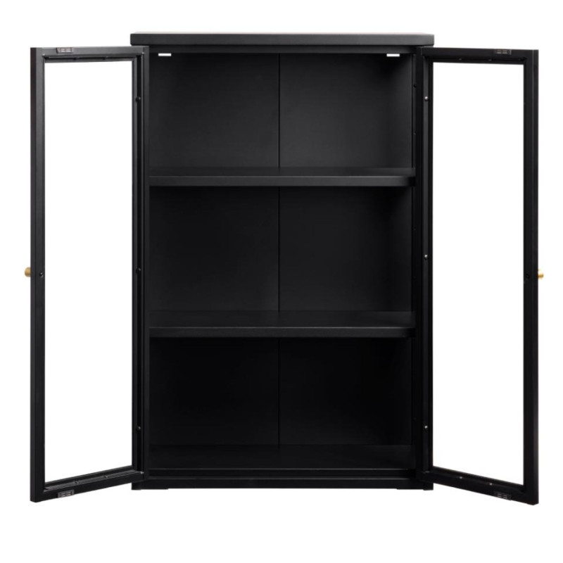 Armoire murale en métal noir 90x60cm TALMA - Industriel Chic