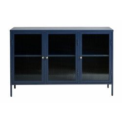 Buffet bas en verre 132x40cm BOLTA - Design Industriel Chic