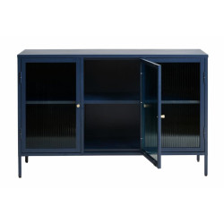 Buffet bas en verre 132x40cm BOLTA - Design Industriel Chic