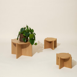 Table d'appoint design en bois NOMY